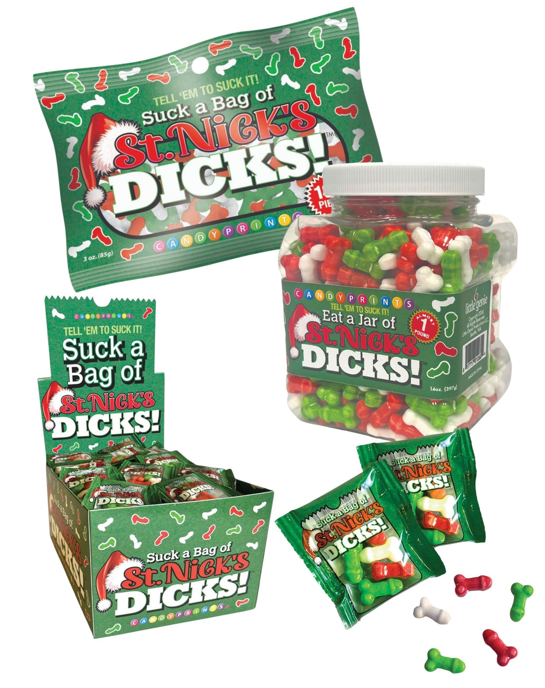 Little Genie Releases New Holiday Candy - Suck a Bag of St. Nick's Dicks