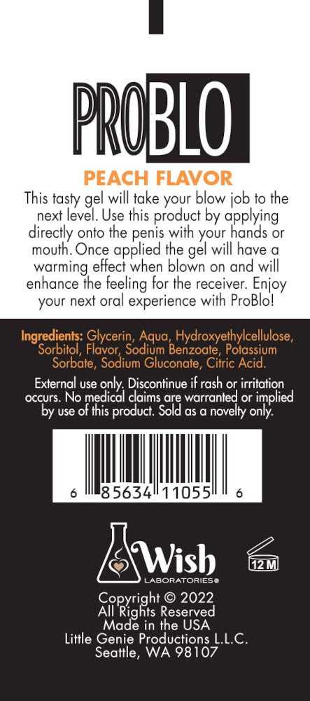 BT.516 - Pro Blo Oral Pleasure Gel- Peach image 2