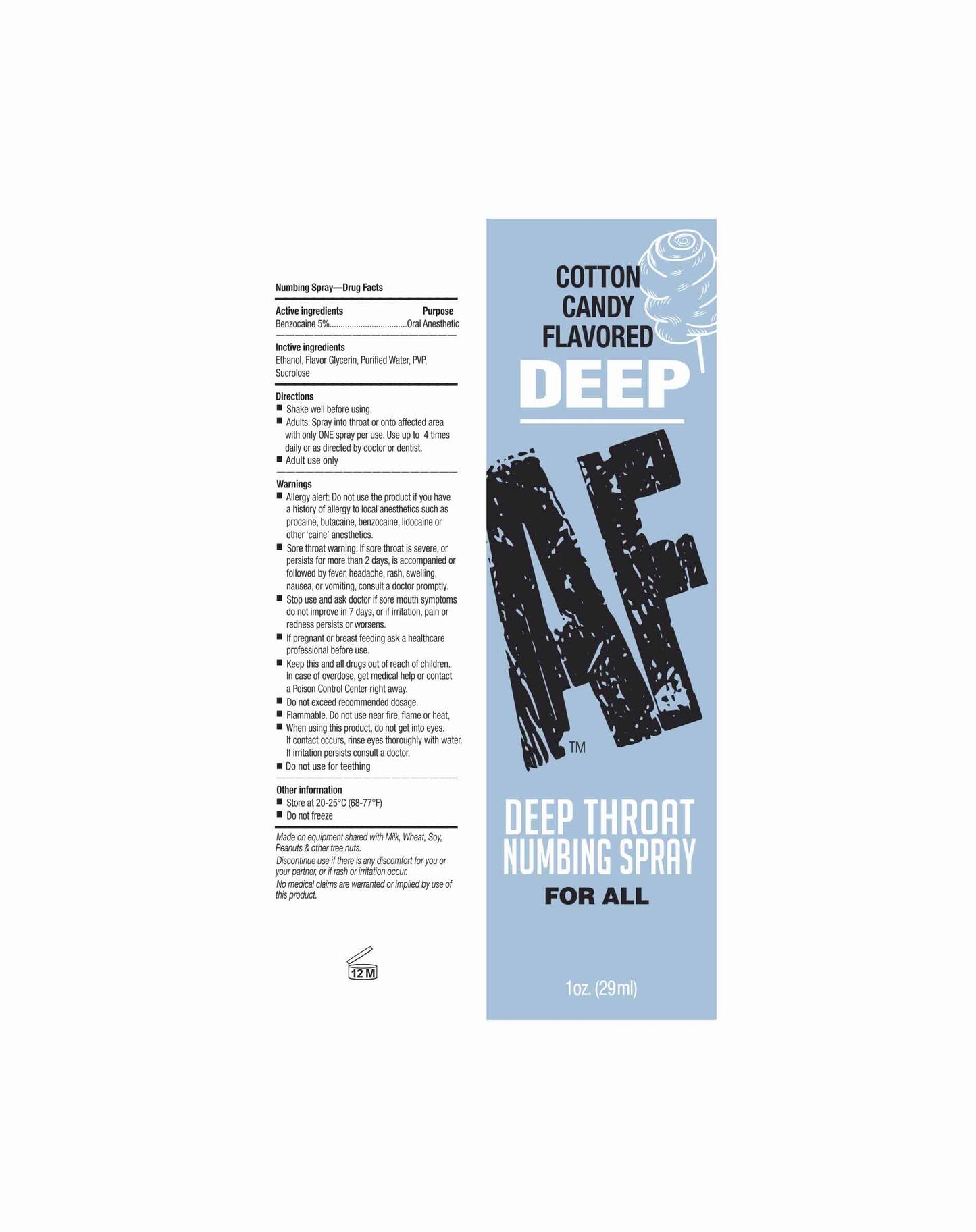 BT.633 -Deep AF Throat Numbing Spray -Cotton Candy image 1