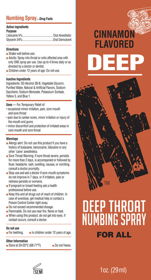 BT.613 - Deep AF Numbing Throat Spray - Cinnamon image 1