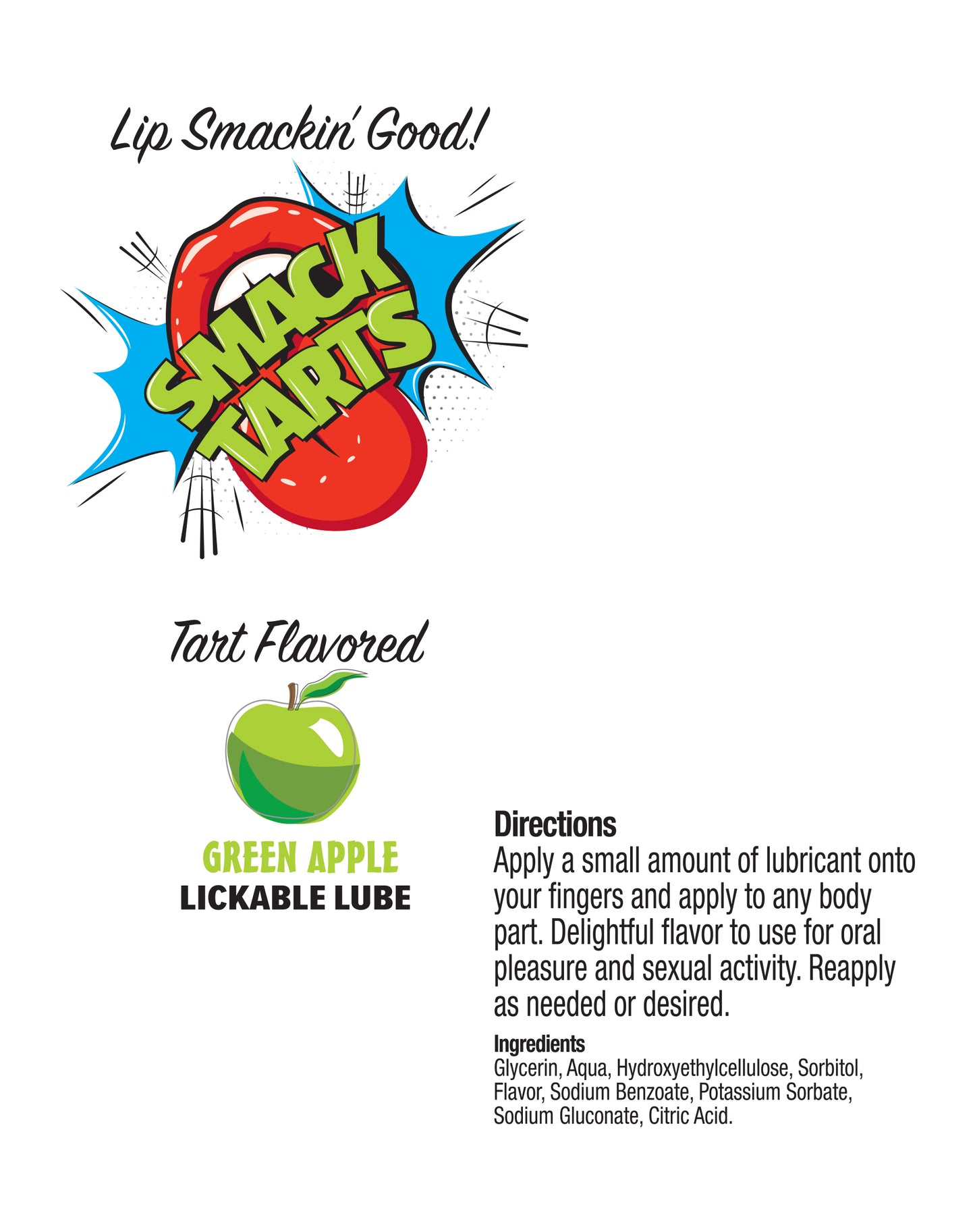 SMACK Tarts- Lickable Flavored Lubricant- Green Apple 2oz 🍏