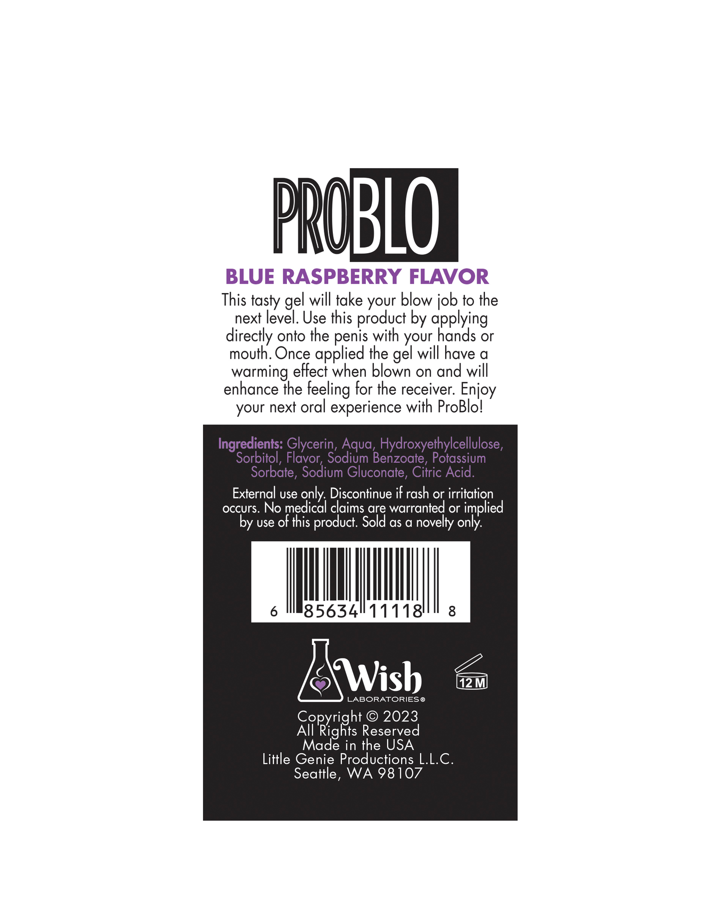 ProBlo Oral Pleasure Gel- Blue Raspberry 1.5 oz