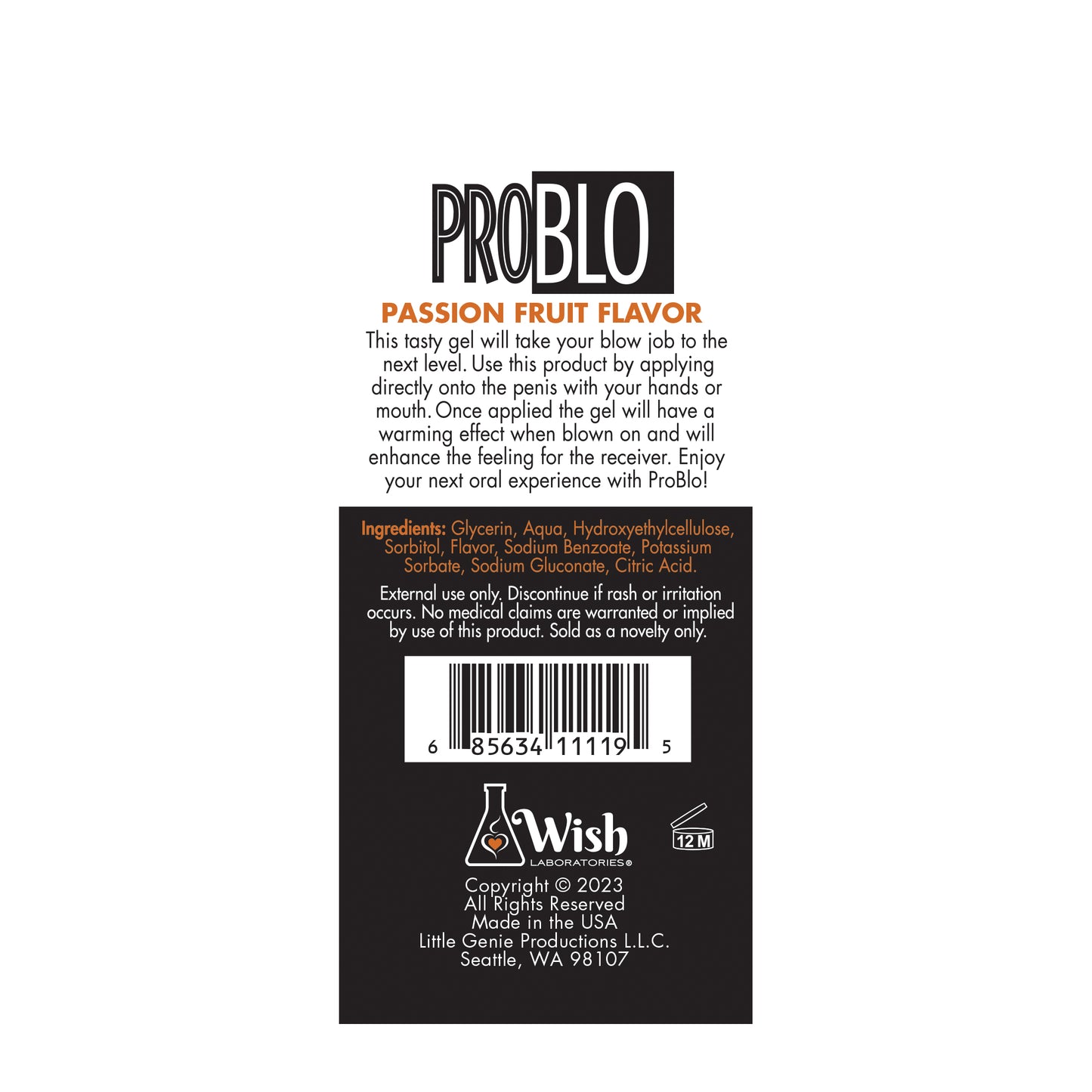 ProBlo Oral Pleasure Gel- Passion Fruit 1.5 oz