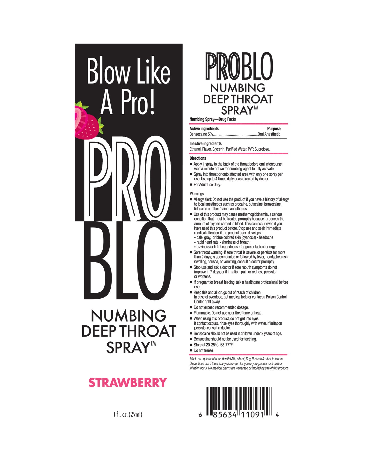 ProBlo Deep Throat Numbing Spray- Strawberry, 1 oz 🍓