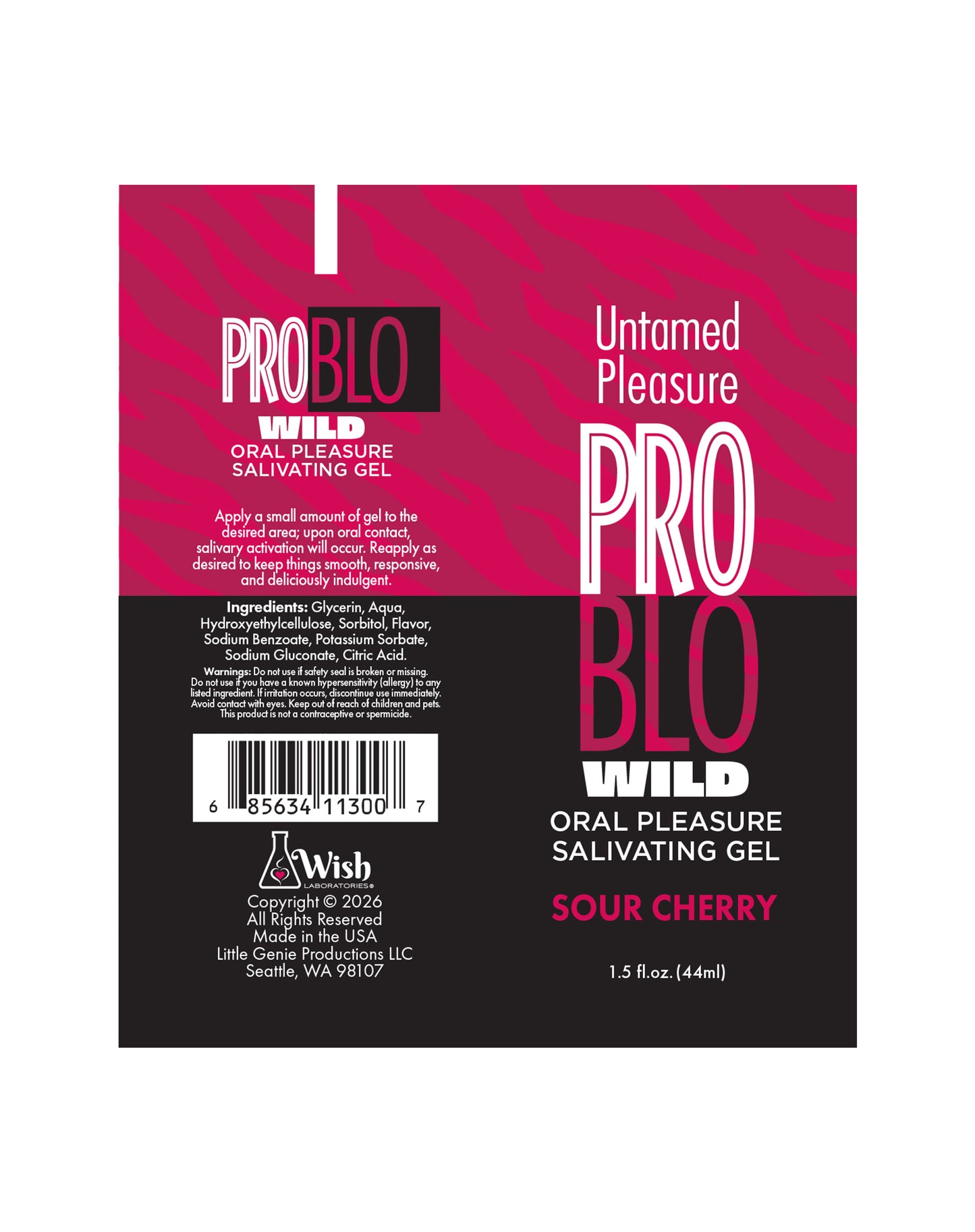 ProBlo Wild Oral Pleasure Salivating Gel, Sour Cherry 1.5 oz
