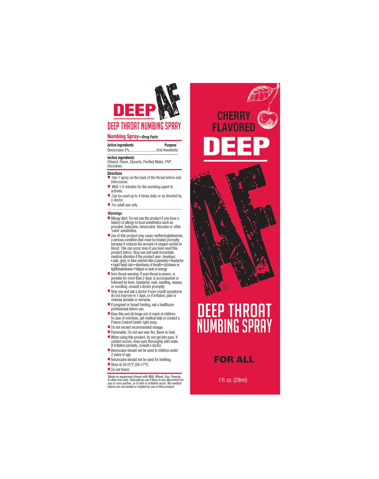 Deep AF Deep Throat Numbing Spray- Cherry, 1 oz 🍒