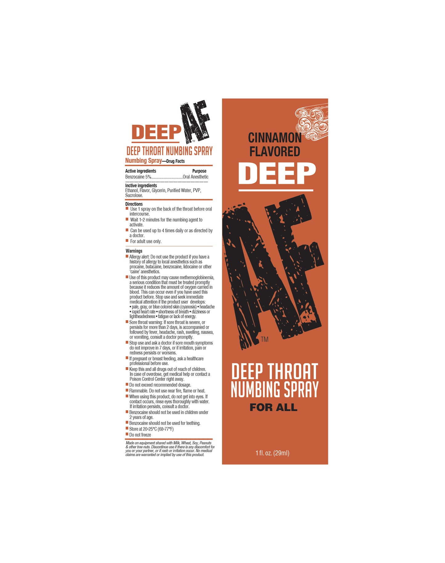 Deep AF Deep Throat Numbing Spray- Cinnamon, 1oz