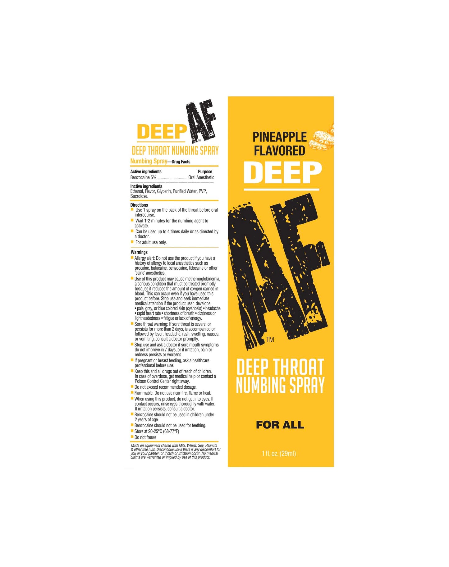 Deep AF Deep Throat Numbing Spray- Pineapple, 1oz 🍍