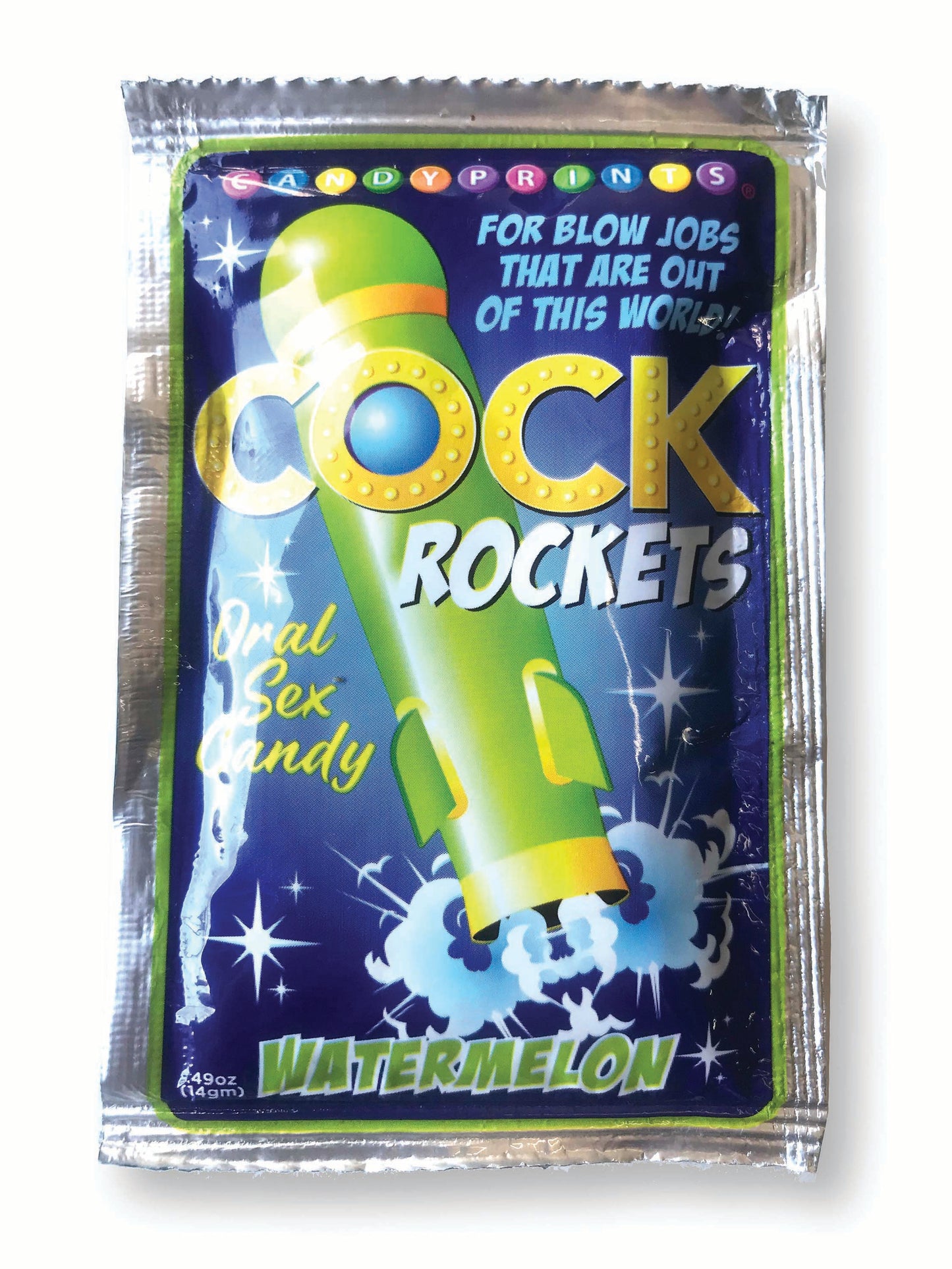 Cock Rockets Oral Sex Candy, POP Display of 36 Grape, Watermelon & Strawberry