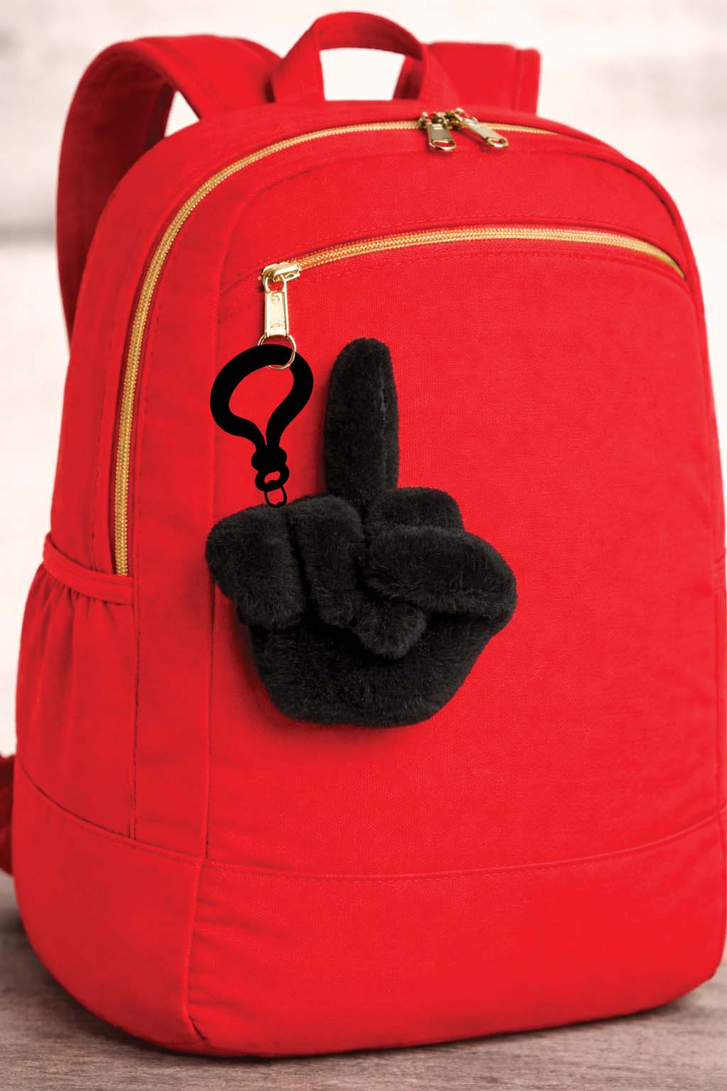 Fucks to Give Twirly Bird Key Chain Charm Plushy- Black