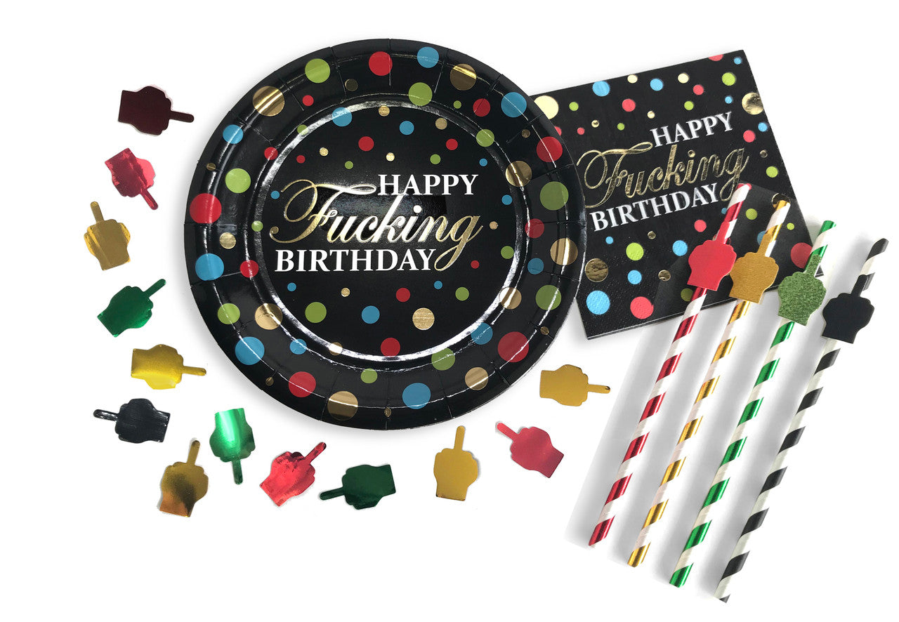 CP.1050 - Happy Fucking Birthday Plates image 1
