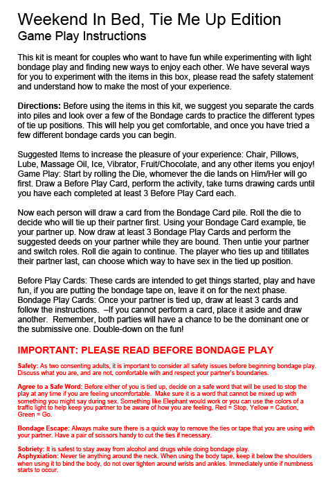 BCD.010 - Behind Closed Doors Weekend in Bed II - Tie me up Edition image 3