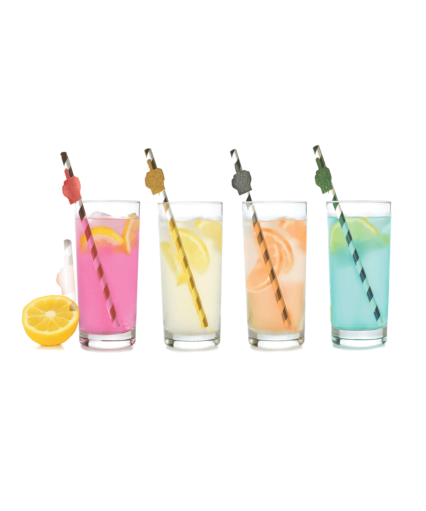 CP.1076 - Happy Fucking Birthday FU Finger Tall Straws image 0