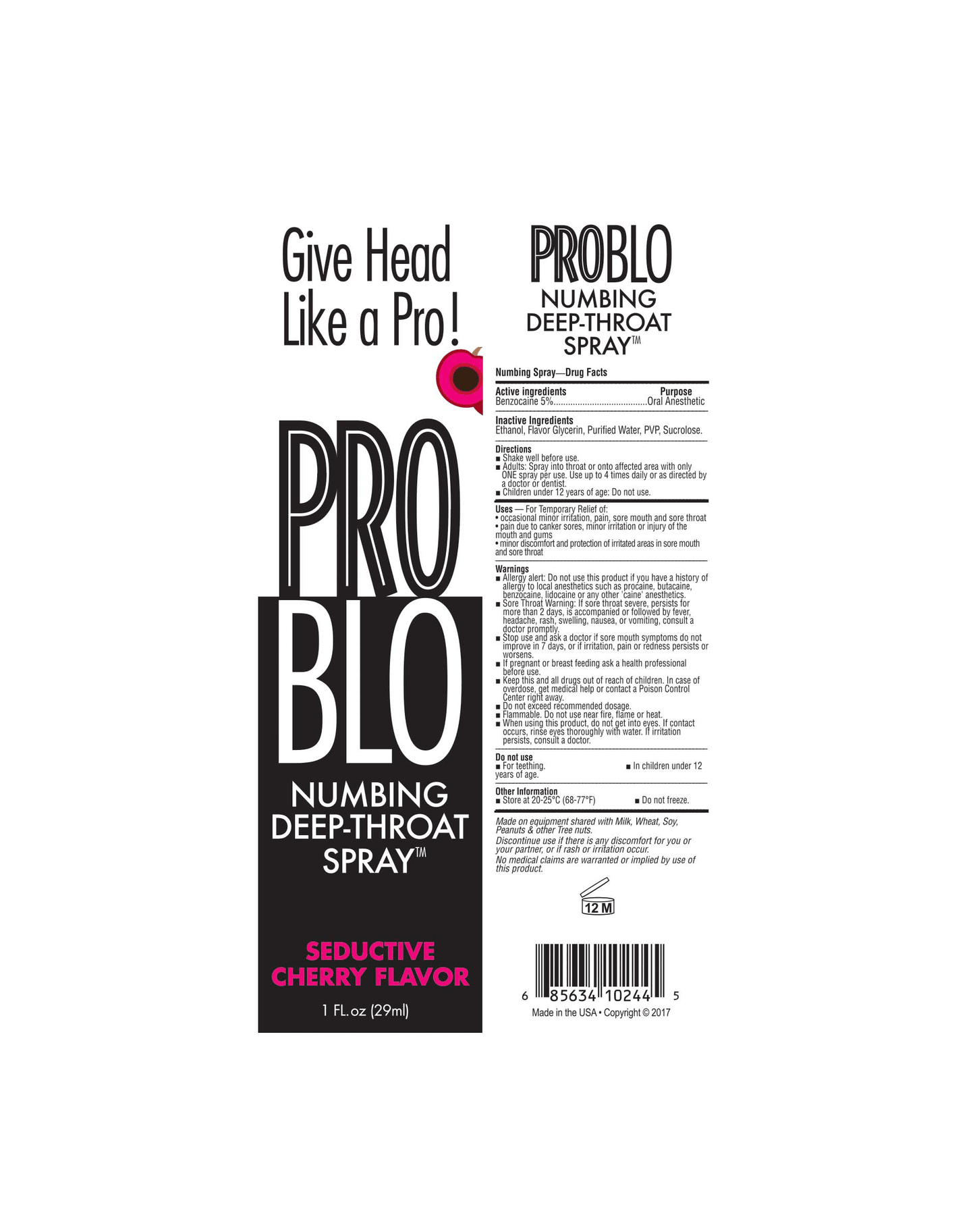 BT.506 - Pro Blo Throat Numbing Spray -Cherry image 1