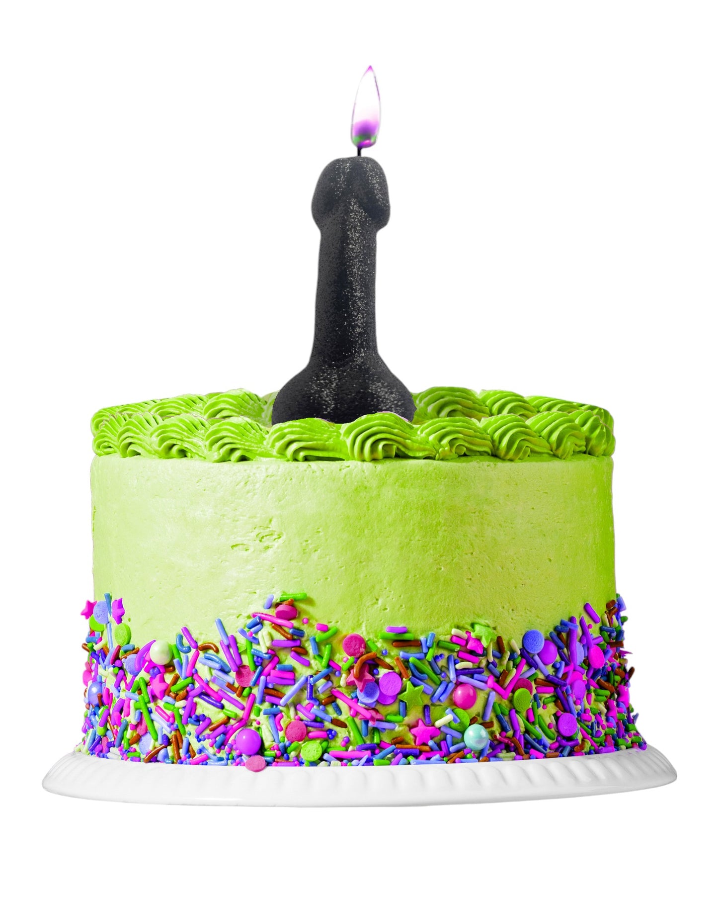 CP.1244- Black Glitter Penis Candle image 0