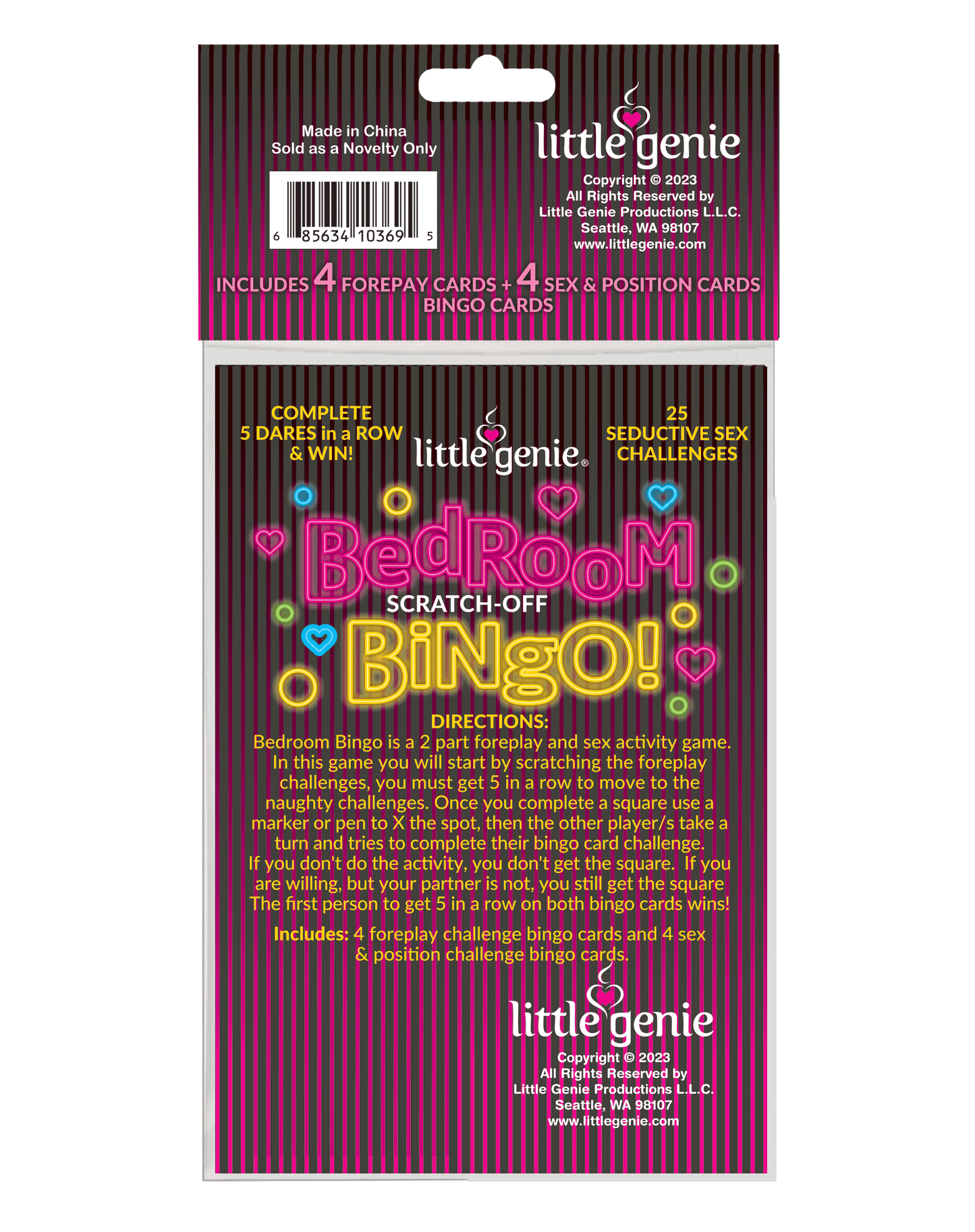 BG.109 - Bedroom Bingo Scratch off Romance Game image 3