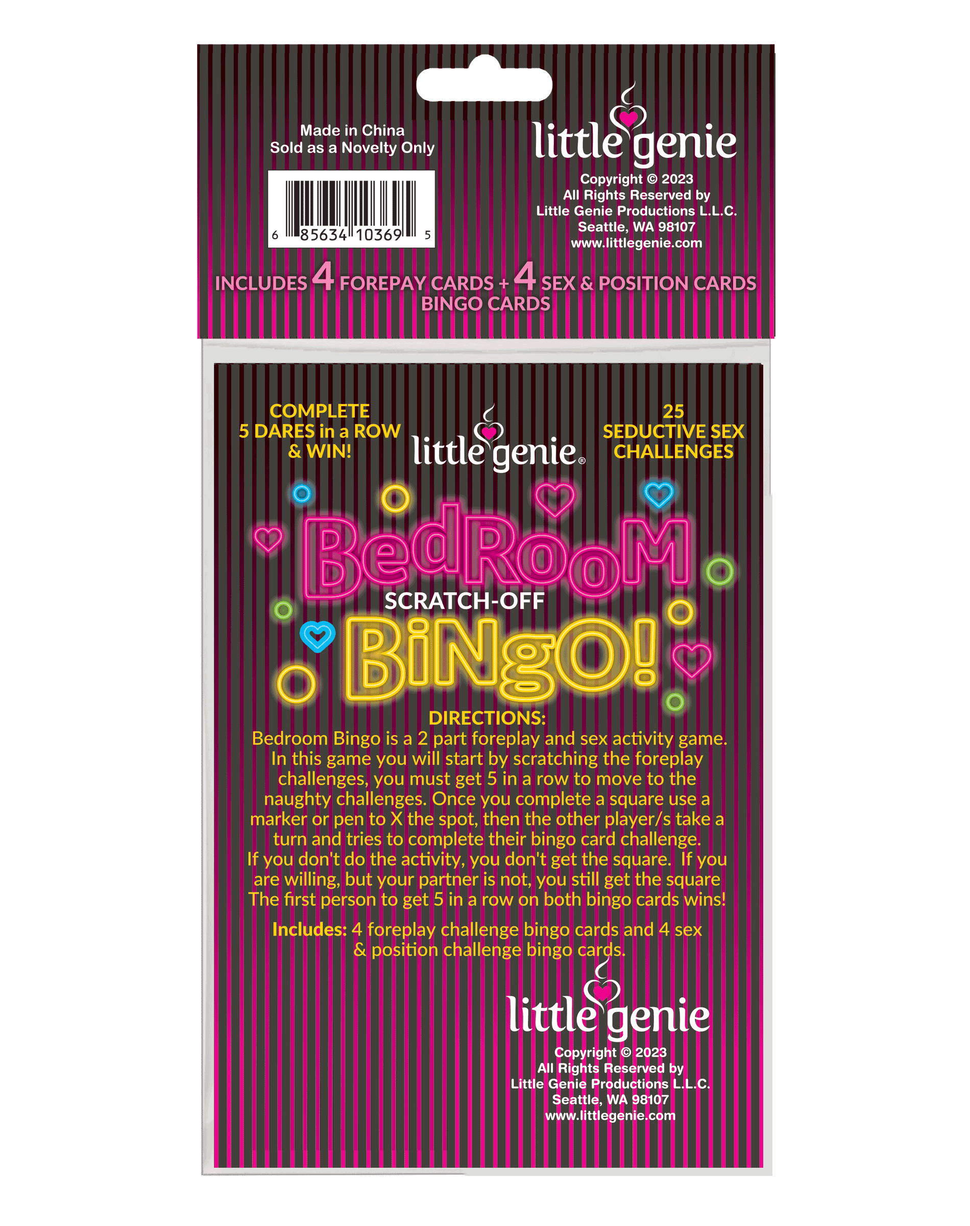 BG.109 - Bedroom Bingo Scratch off Romance Game image 3