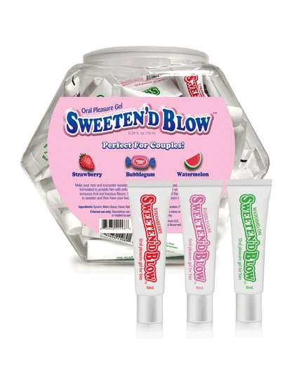 BT.023B - Sweeten'd Blow Oral Pleasure Gel - 3 Flavor Fish Bowl image 0
