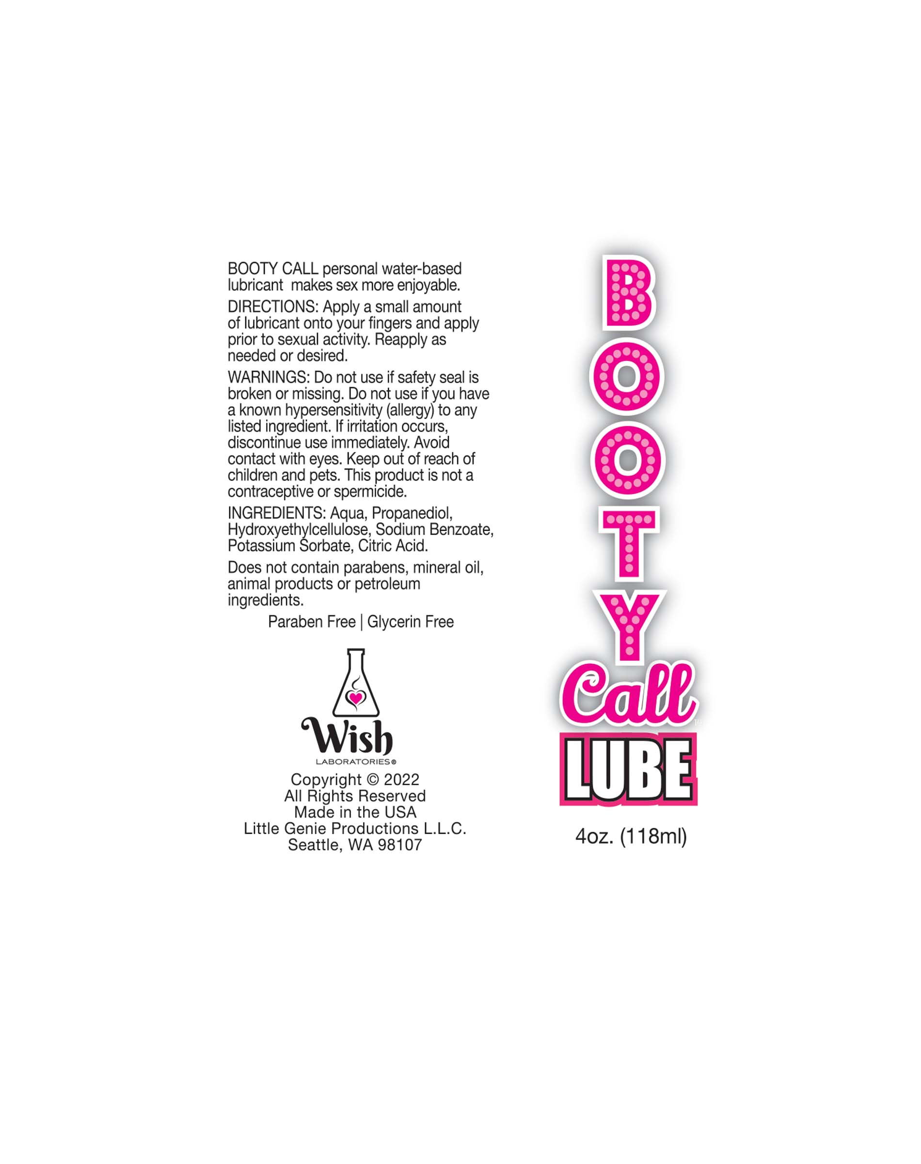BT.315B -Booty Call Water Based Lubricant 10ml- POP Display of 65 image 2