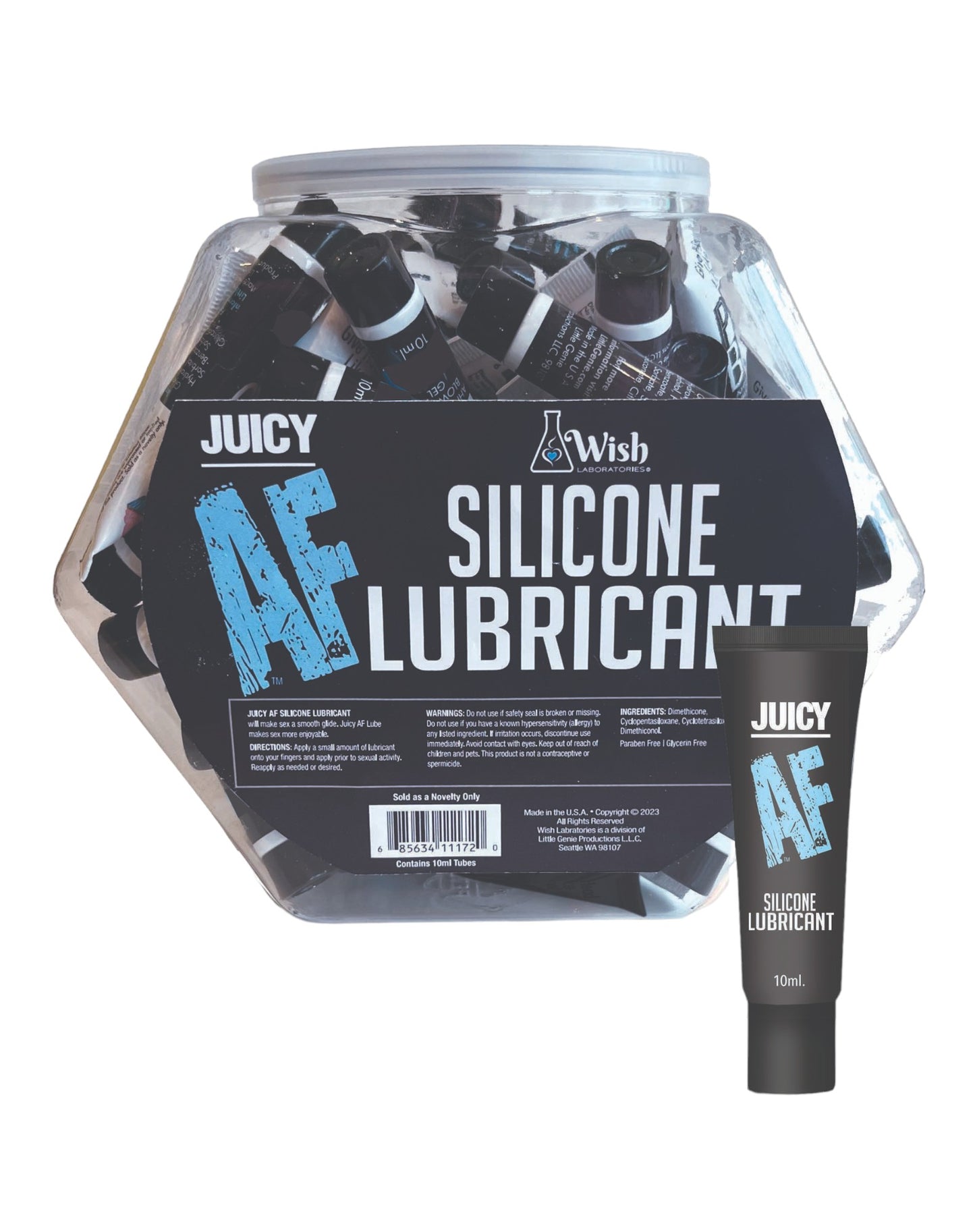 Juicy AF  Silicone Lubricant 10ml- POP Display of 65