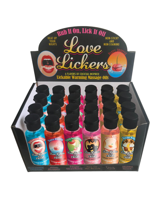 Love Lickers Warming & Lickable Massage Oil,  POP Display of 24