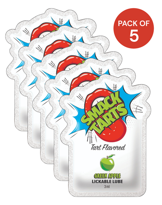 SMACK Tarts Sour Green Apple Lube 3ML Pouch - Pack of 5 🍏