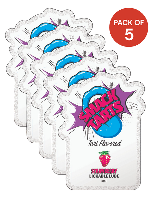 SMACK Tarts Sour Strawberry Lube 3ML Pouch -Pack of 5 🍓