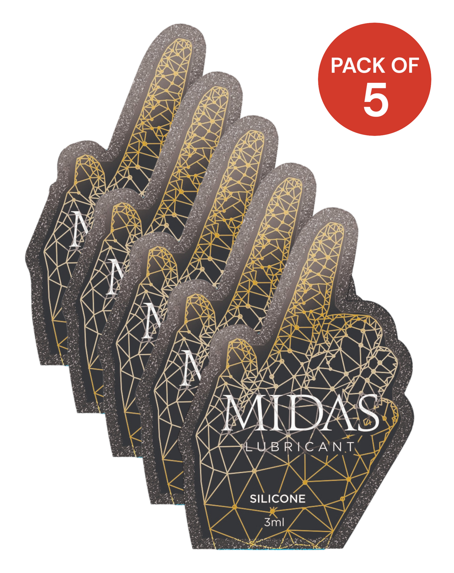 Midas Silicone Lubricant 3ML Pouch Pack of 5