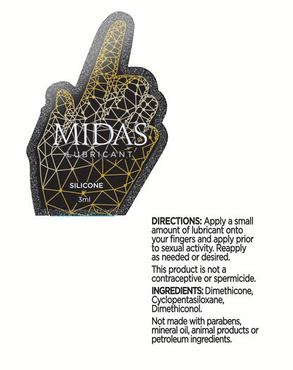 Midas Silicone Lubricant 3ML Pouch Case of 48