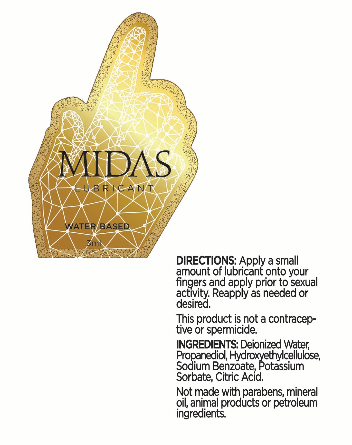 Midas Waterbased Lubricant 3ML Pouch Pack of 5