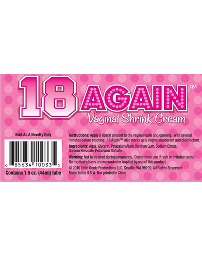 18 Again Vaginal Shrink Cream, 1.5 oz