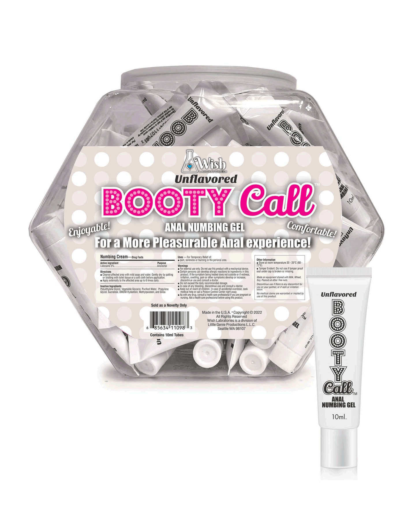 Booty Call Anal Numbing Gel- Unflavored POP Display of 65