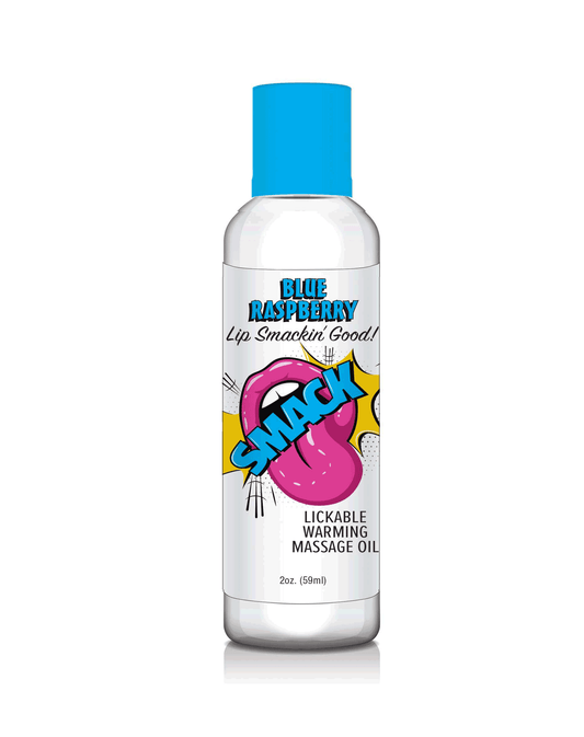 Smack Warming & Lickable Massage Oil - Blue Raspberry 2oz 🫐