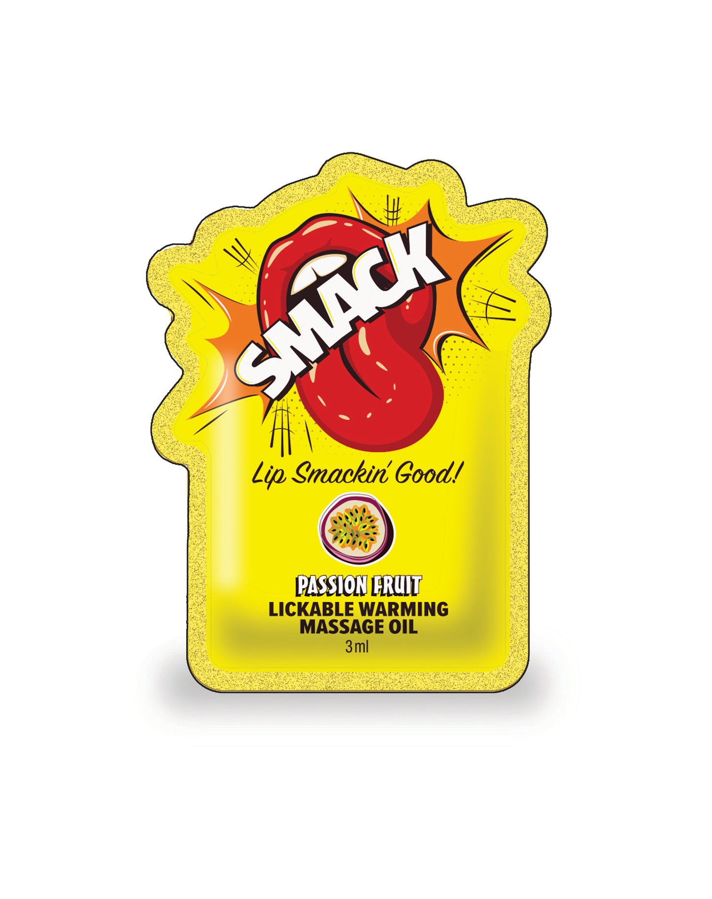 SMACK Warming & Lickable Massage Oil, Passion Fruit 3ML Pouch Display of 36 🤤
