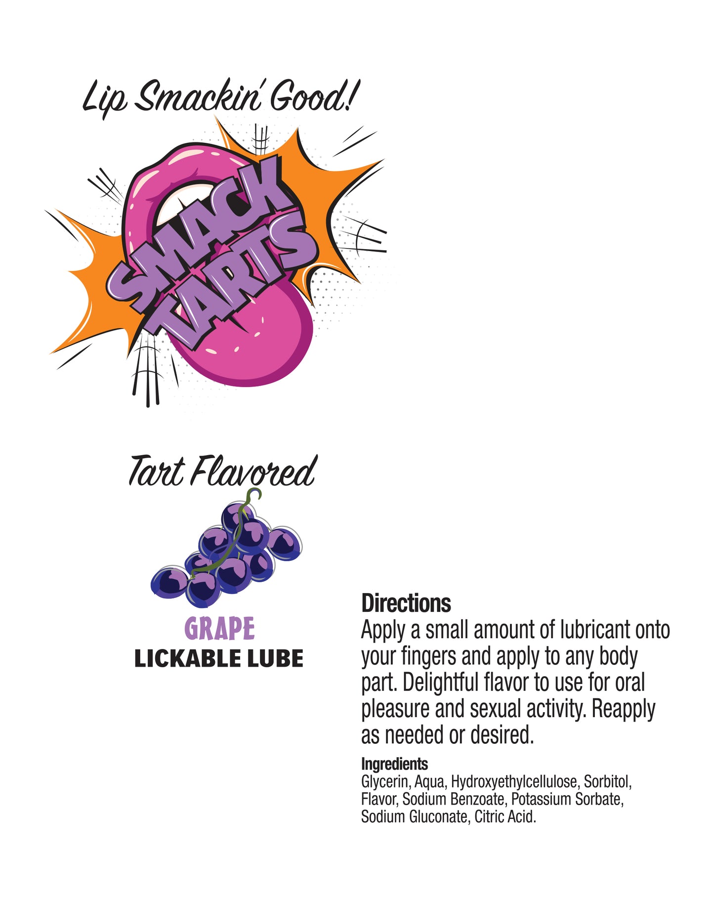 SMACK Tarts- Lickable Flavored Lubricant- Grape 2oz 🍇