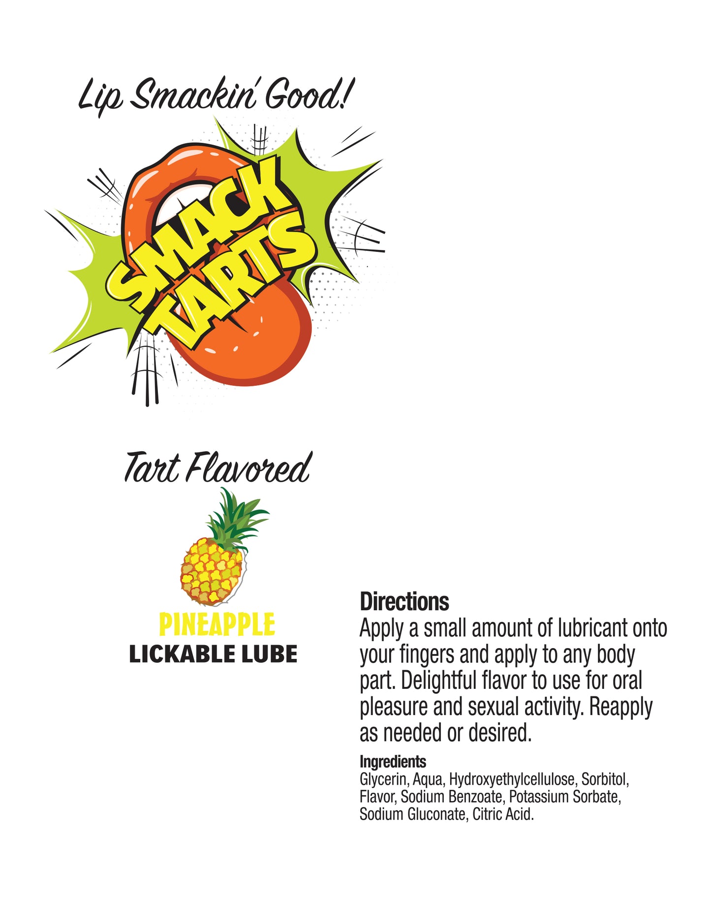 SMACK Tarts- Lickable Flavored Lubricant- Pineapple 2oz 🍍