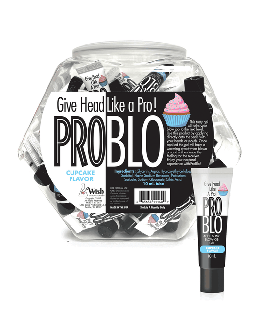 Pro Blo Oral Pleasure Gel, Cupcake- POP Display of 65