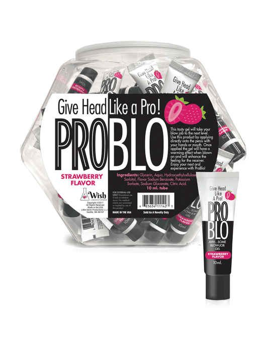 Pro Blo Oral Pleasure Gel, Strawberry- POP Display of 65