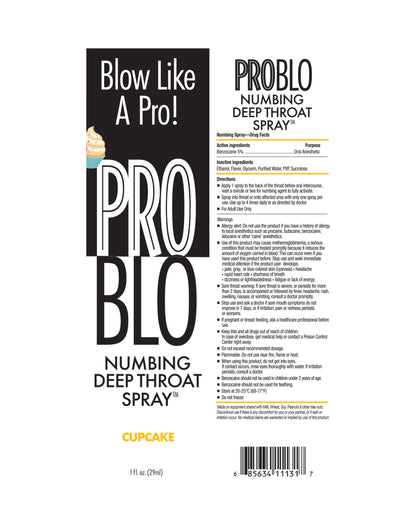 ProBlo Deep Throat Numbing Spray- Cupcake, 1 oz 🧁