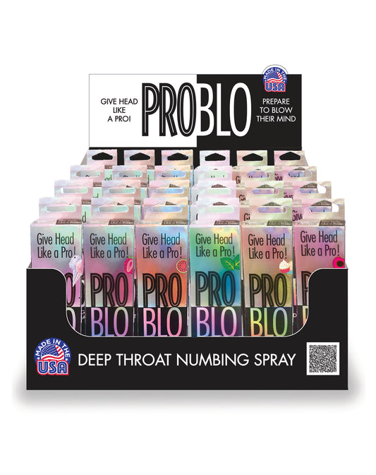 Pro Blo Deep Throat Numbing Spray POP Display of 24