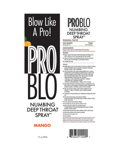 ProBlo Deep Throat Numbing Spray- Mango, 1oz 🥭