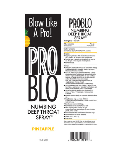 ProBlo Deep Throat Numbing Spray- Pineapple, 1oz 🍍