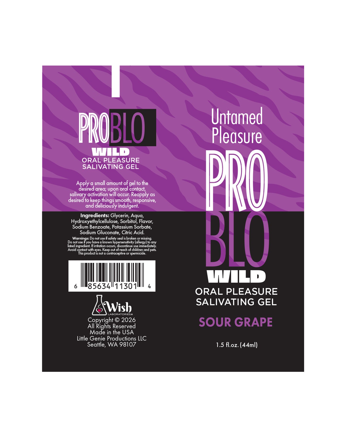 ProBlo Wild Oral Pleasure Salivating Gel, Sour Grape 1.5 oz