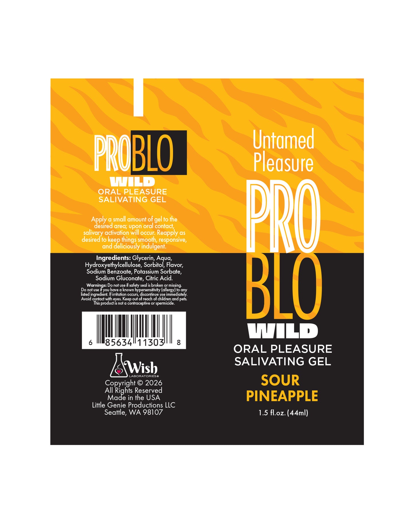ProBlo Wild Oral Pleasure Salivating Gel, Sour Pineapple 1.5 oz