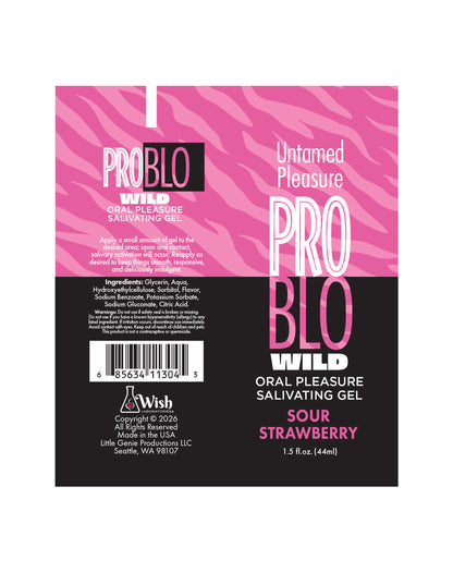 ProBlo Wild Oral Pleasure Salivating Gel, Sour Strawberry 1.5 oz