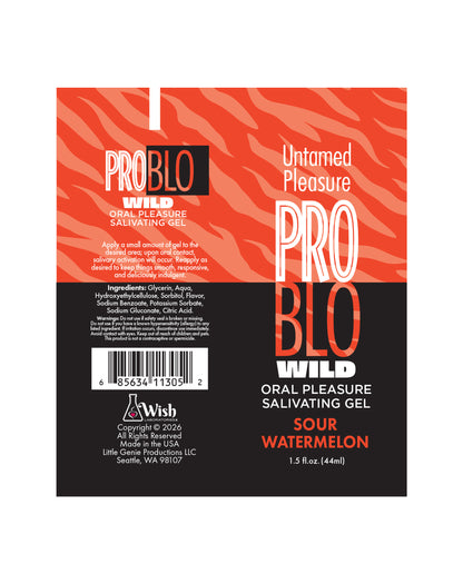 ProBlo Wild Oral Pleasure Salivating Gel, Sour Watermelon 1.5 oz