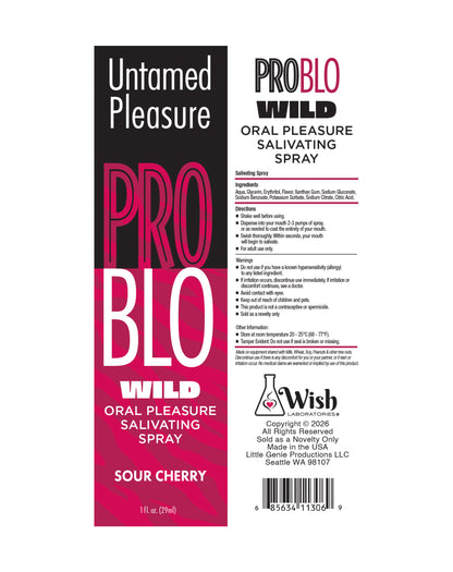 ProBlo Wild Oral Pleasure Salivating Spray- Sour Cherry, 1oz