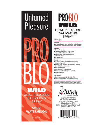 ProBlo Wild Oral Pleasure Salivating Spray- Sour Watermelon, 1oz