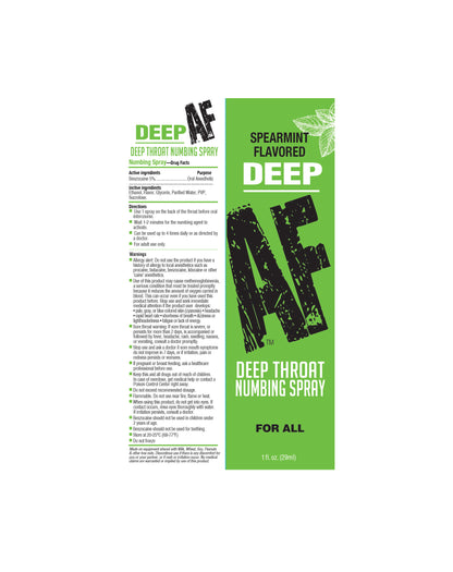 Deep AF Deep Throat Numbing Spray- Mint, 1 oz 🌱