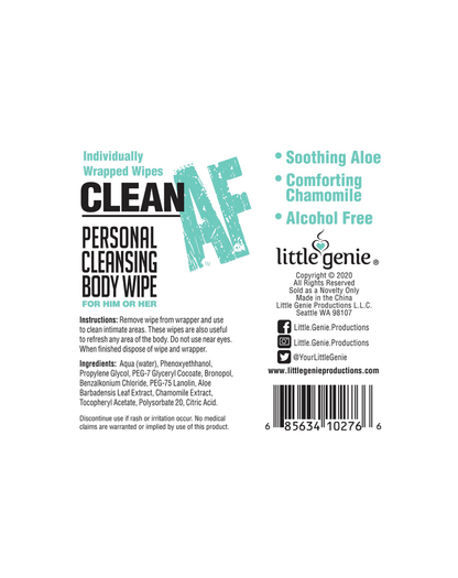 Clean AF Personal Cleansing Wipes POP Display of 96